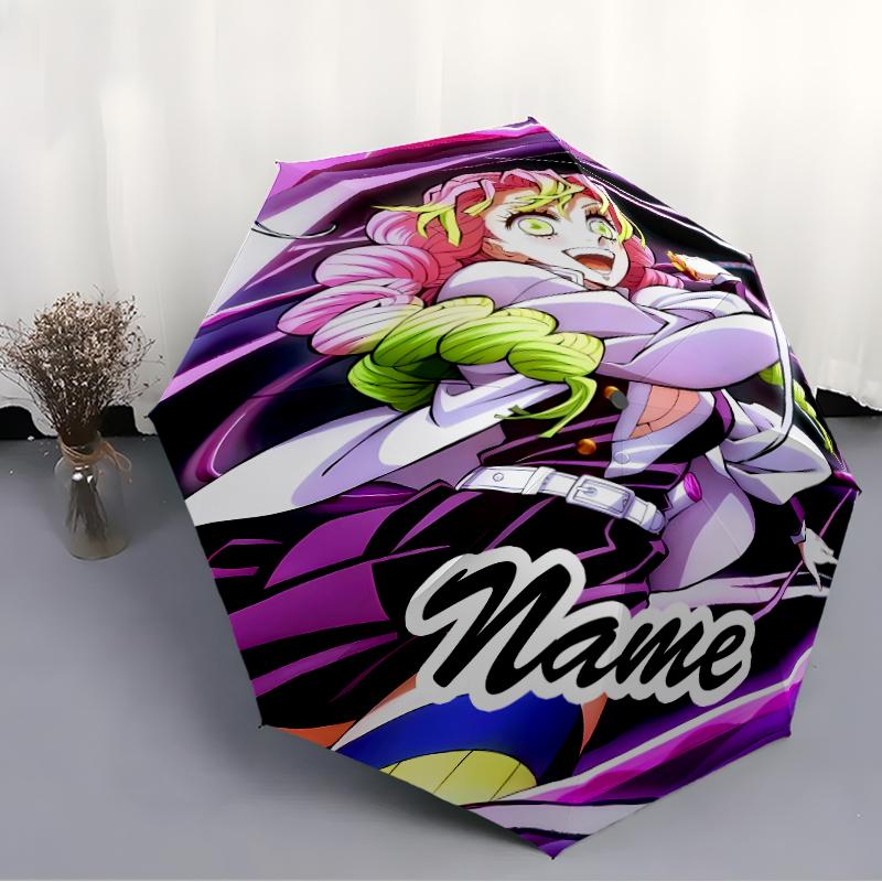 Personalized Name Demon Slayer Print Umbrella - Automatic Open/Close, Eight-Rib Durable Frame, Automatic Folding Umbrella
