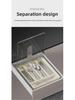 Transparent Multi-Grid Kitchen Storage Box with Lid: Organizer for Chopsticks & Cutlery