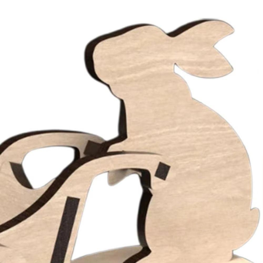New Wooden Easter Egg Holder Rabbit Shaped Ornament Bunny Cart Rabbit Table Desktop Decoration