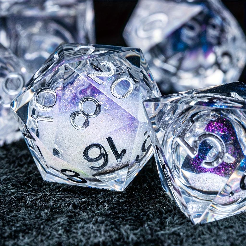 1 set de matrițe pentru zaruri în formă de 7 Matrițe din silicon octahidrice 3D fără cusături Potrivite pentru turnare cu rășină și epoxid Meșteșug handmade