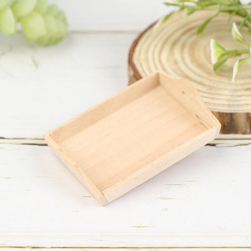 1:12 Dollhouse Miniature Wooden Plate Simulation Tray Model For Doll House Decor