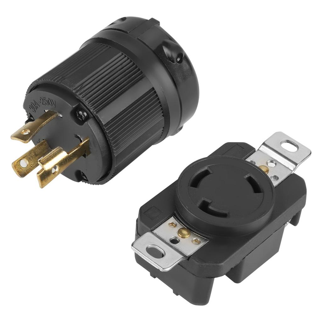NEMA L6-30P L6-30R 30A  Lock Electrical 3 Pin Plug Receptacle Connector Male & Female  Lock Plug L6-30P Plug