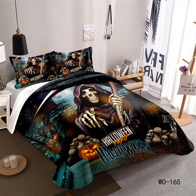 

RunGrape Halowen Soft Duvet Cover Beding Set Double Quen King-Sized Dimensionsd Dimensions 240x20 Nordic Bed Cover 150 Euro Bed Linen Bedclothes 20x20 120*200cm Single