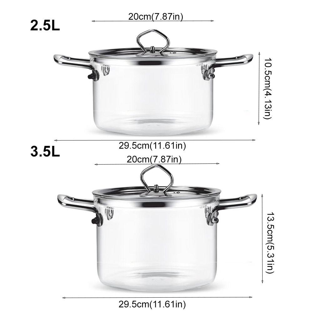 Transparent High Borosilicate Glass Cooking Pot Modern Milk Pot Glassware Soup Pot  Noodle