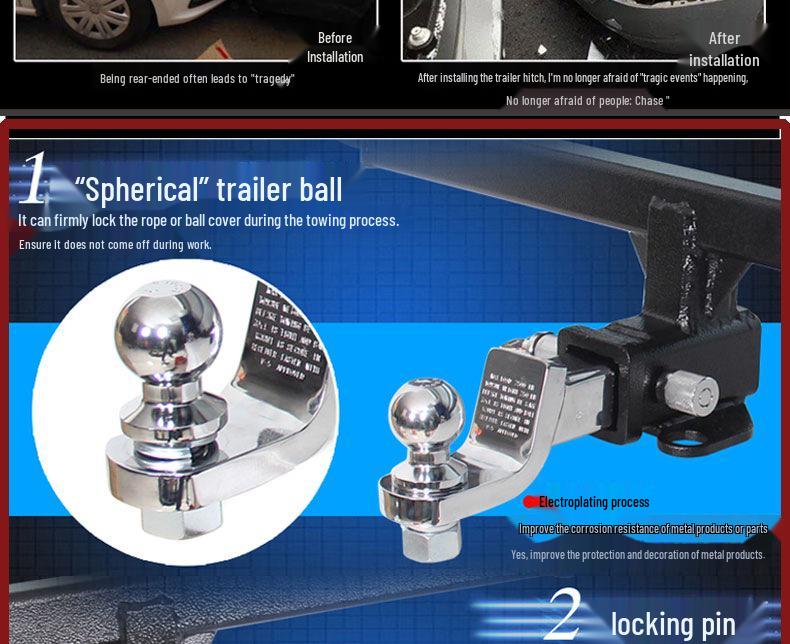 Compatible Tow Hook for GL350, GLS450, Rogue, Raptor, F150, Tundra, Sequoia Trailer Hitch