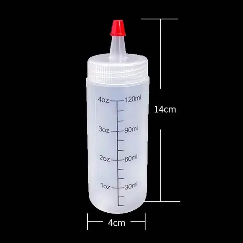 Hot Plastic Needle-nosed Scale Squeeze Bottle Squeezable Bottle with Leak-proof for Kitchen Salad Sauce Squeeze Bottle