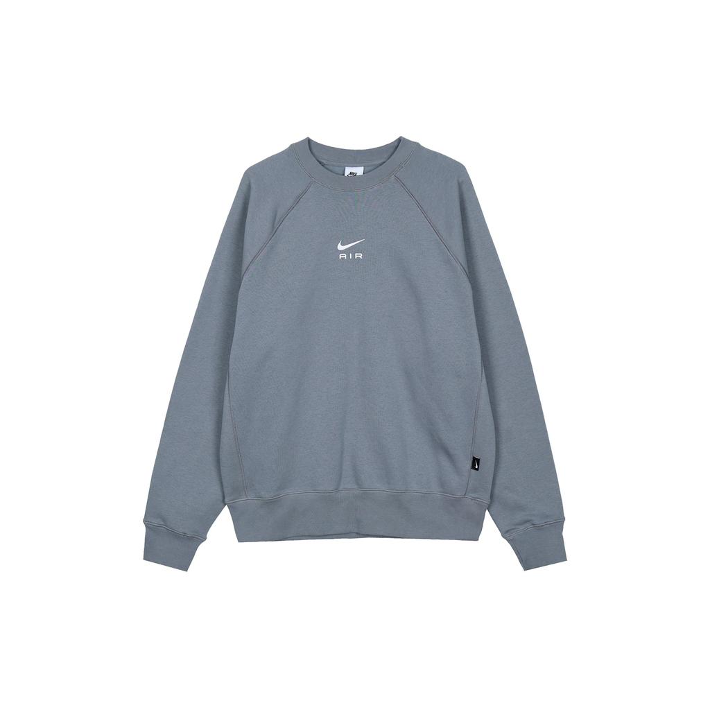 Nike Letter Logo Round Neck Casual Fleece Loose Long Sleeve Sweatshirt Men Sweatshirt Gray FB7204-065