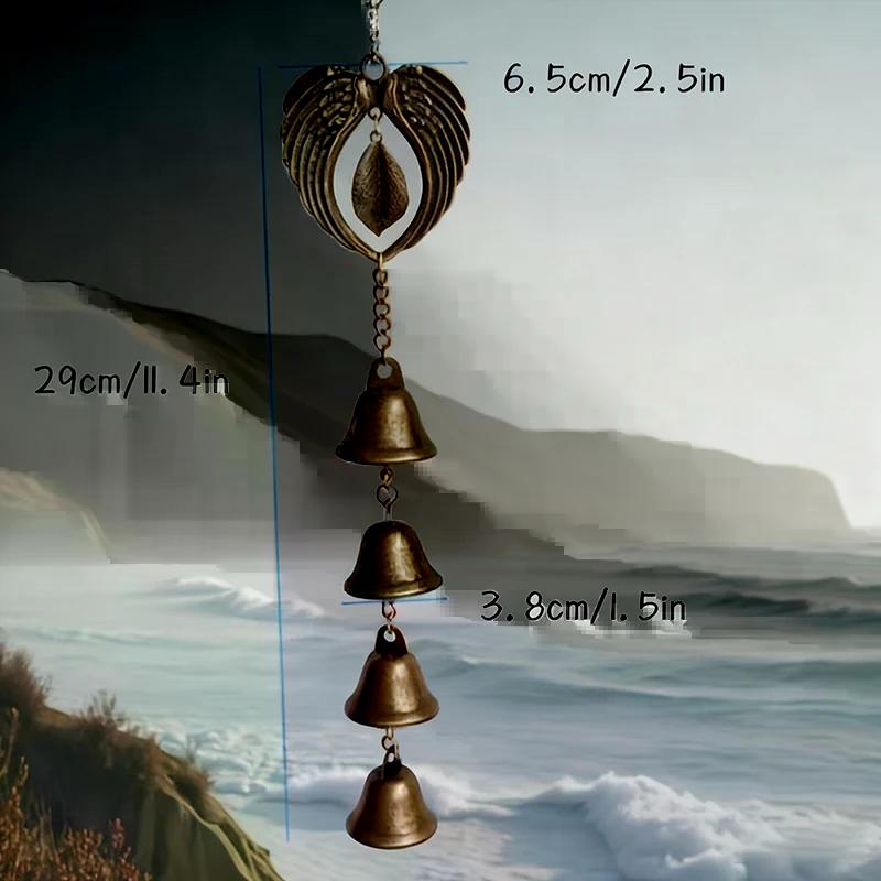 1 Piece Metal Wind Chime, Wrought Iron Hanging Ornament With Chain, Outdoor Garden Decoration, Home Decoration, Bell