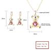 Hengdian Joyeria Chic 18K Gold Plated Brass Earrings Necklace Set With Cute Zircon Bear Design for Women Fashion Jewelry Set