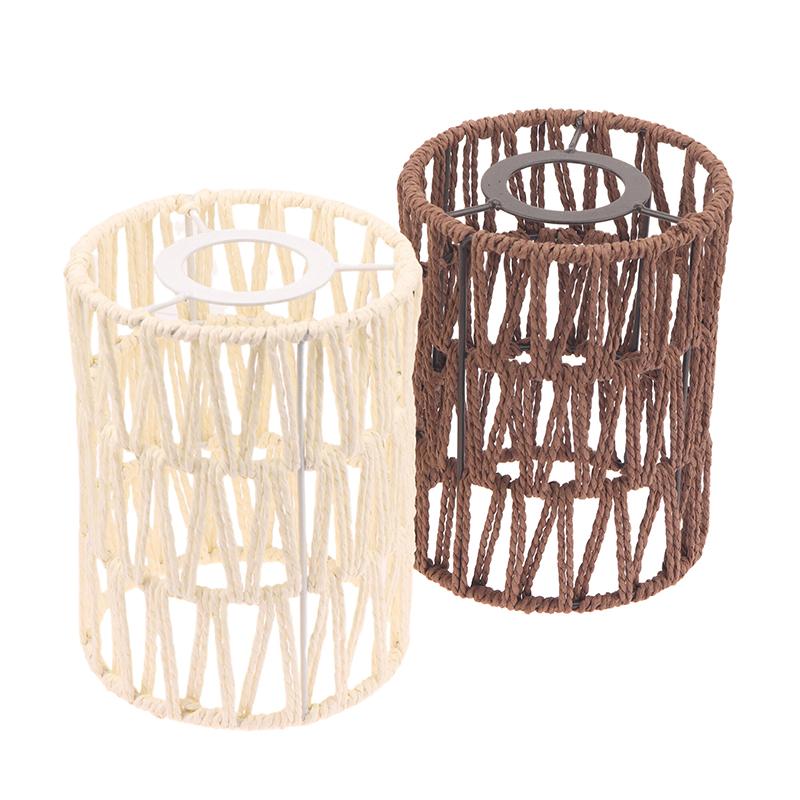 Rattan Lampshade 11.5X14.5Cm Pendant Lamp Shade Bohemian Style Handwoven Lampshade Home Cafe El Ceiling Lamp Light Cover