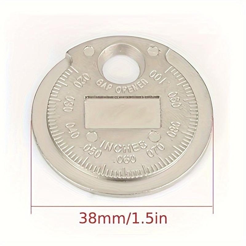 1pc Spark Plug Gauge, Coin-Type, 0.6-2.4mm Range, Metal Caliper for Spark Plug Measurement, Automotive Maintenance Tool 38mm/1.5inch