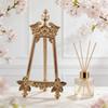 Tabletop Frame Stand Ornate with Crowned Golden Finish-Tone