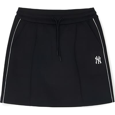 MLB Logo Drawstring Short Casual Skirt Women Skirts Black 3FSKV0251-50BKS
