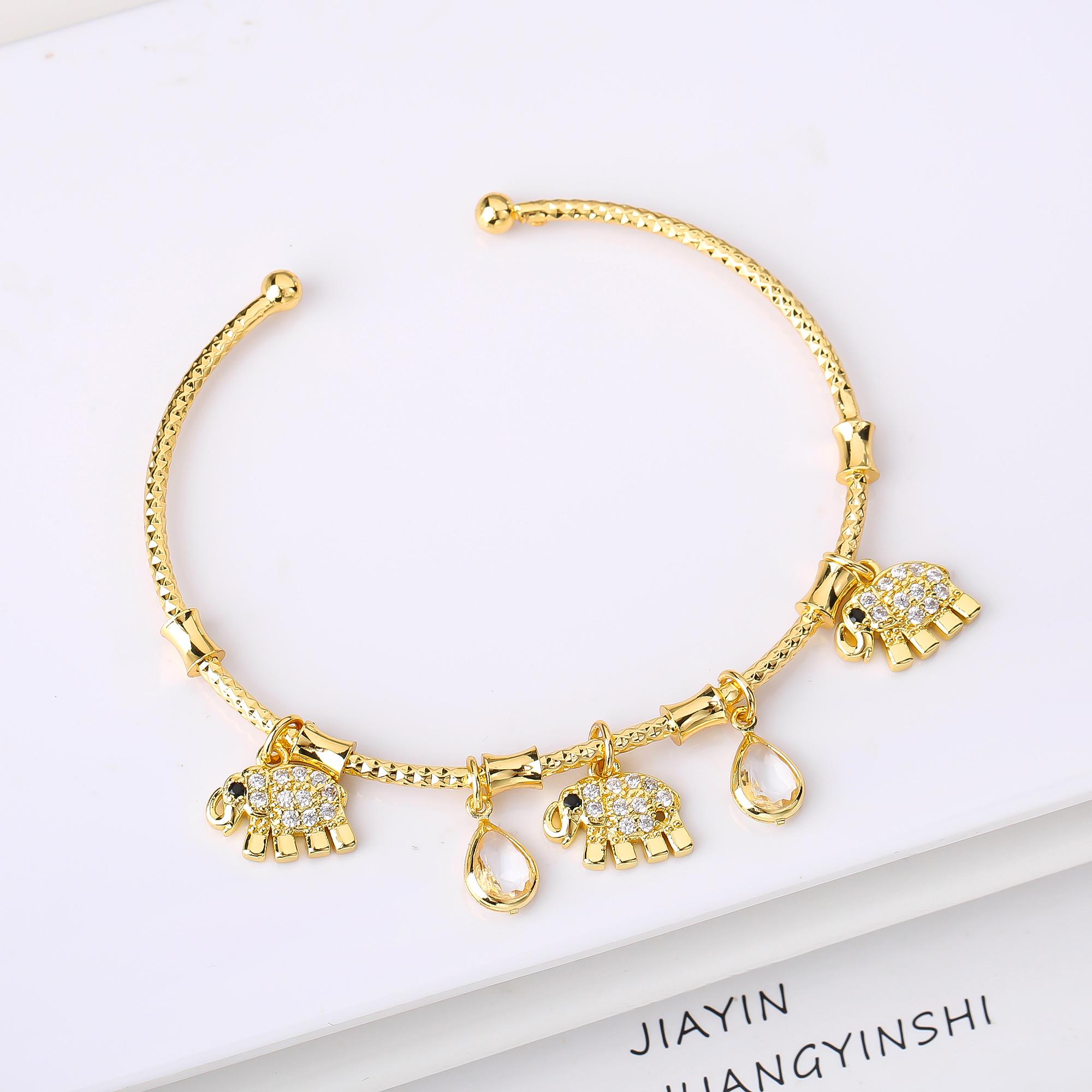 

New Arrivals Animal Elephant Beetle Bird Turtle Butterfly Adjustable Cuff Bangle Fashion for Men Women Holidays Zircon Zircon