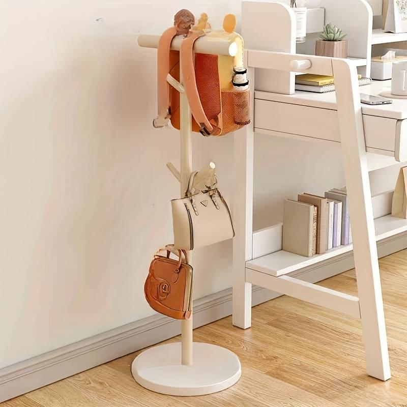 

Heavy-Duty Backpack Organizer Stand with 3-Tier Shelves - Freestanding Metal Storage Rack for Kids Rooms & Student Dorms бежевый