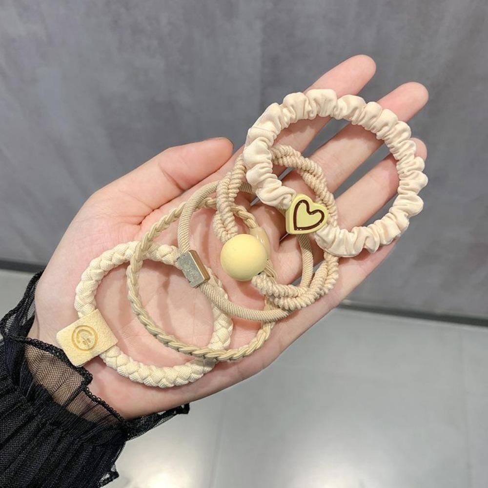 

Набор из 20 резинок для волос в стиле бохо для женщин - милые, милые браслеты, безвредные резинки для тонких/жестких волос, идеально подходят для хвостиков 5PCS бежевый