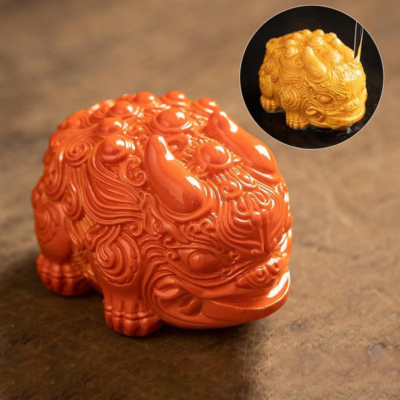 

Миниатюрная полимерная фигурка чайного питомца, меняющая цвет, скульптура счастливого животного, украшение для чайного столика, настольные украшения в стиле дзен, изысканные чайные аксессуары оранжевый