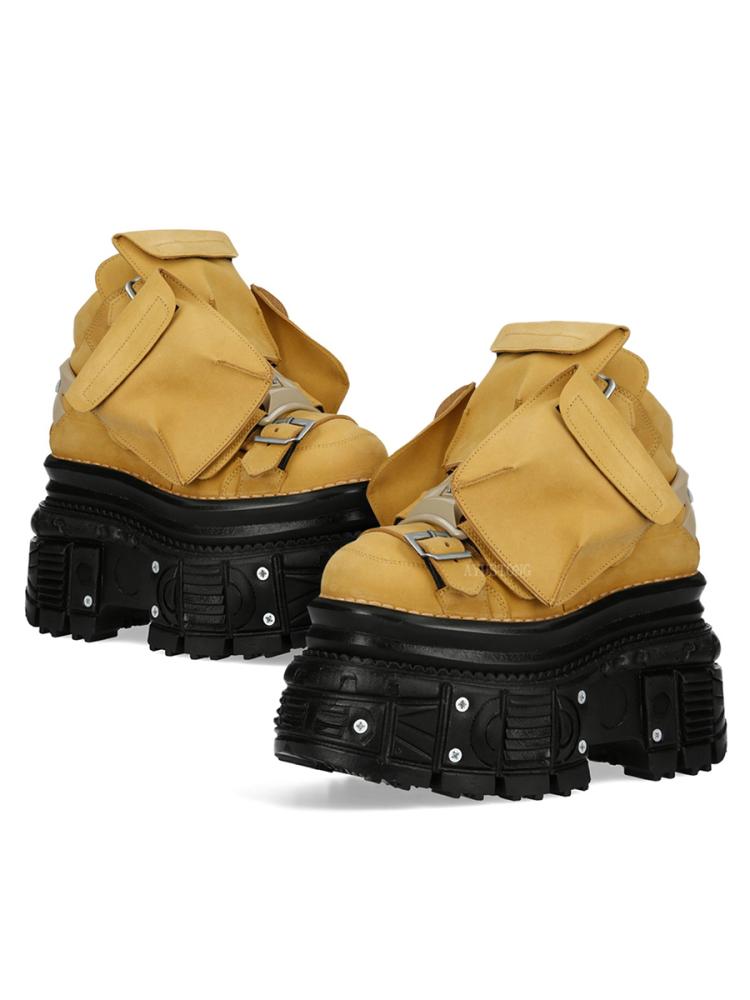 Fashion Thick Sole Lace Up Short Boots 2024 Autumn New Round Toe Punk Street Rock Sports Casual Shoes Black Fashion Women's Ankle Boots