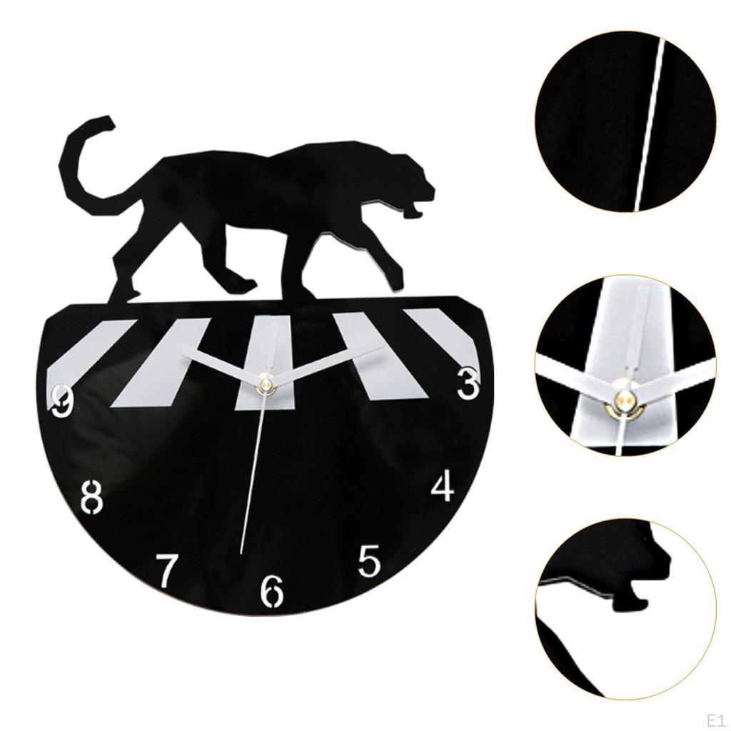 Wall Clock Elegant Leopard Design Hanging for Living Room Indoor Outdoor Office Kitchen