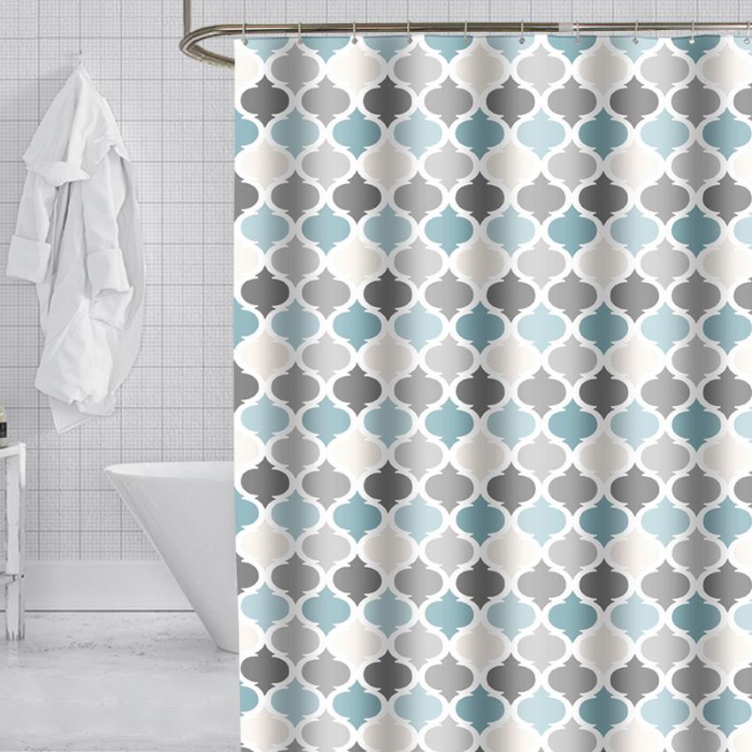 Tende da Doccia Moderne Fiori Geometrici Cartone Animato Tenda da Bagno Cortina Impermeabile Poliestere Per Bagno Con 12 Ganci di Plastica