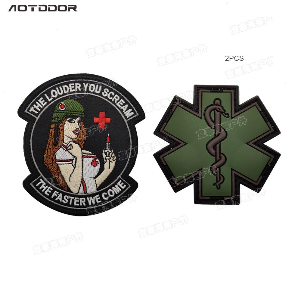Cross-Border Snake Rescue PVC Patch: Loud Scream EMT Hot Girl Embroidered Arm Patch