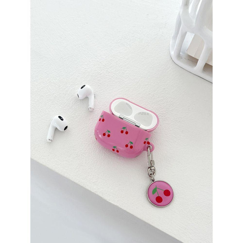 allthesamestudio cherry epoxy keyring (pink)