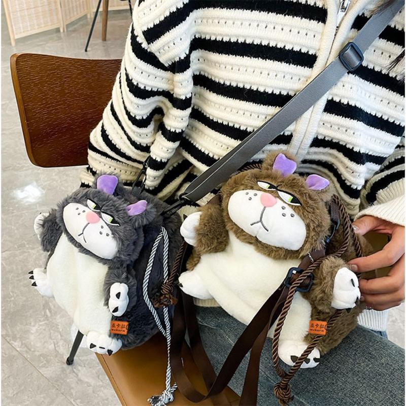 2023 New Creative Road Xifa Cat Shoulder Bag Adorable And Funny Cartoon Plush Toy Crossbody Bag