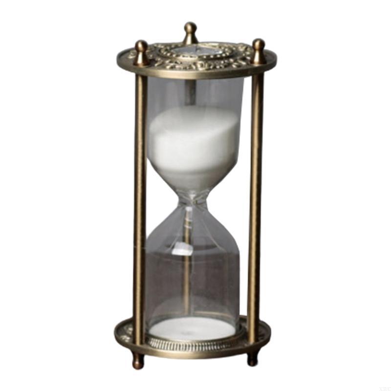 Vintage European Sand Clock 15/30 Minutes Hourglass Stand Timer for Home Decors and Practical Time Measurement Tool X3UC