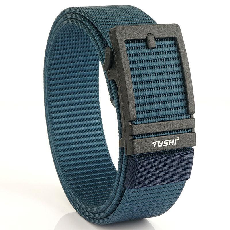 

Breathable Casual All-matching Multi-color Belt Men s Nylon Toothless Metal Automatic Buckle Work Pants 120cm королівський синій колір