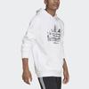 Adidas Originals Trefoil Logo Print Sports Long Sleeve Hoodie Men Hoodie White HC7164