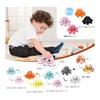 Stuffed Octopus, Double-sided, Reversible, 20cm, Flip-over Doll, Angry and Laughing Faces, Funny (20cm [Sky Blue & Pink])