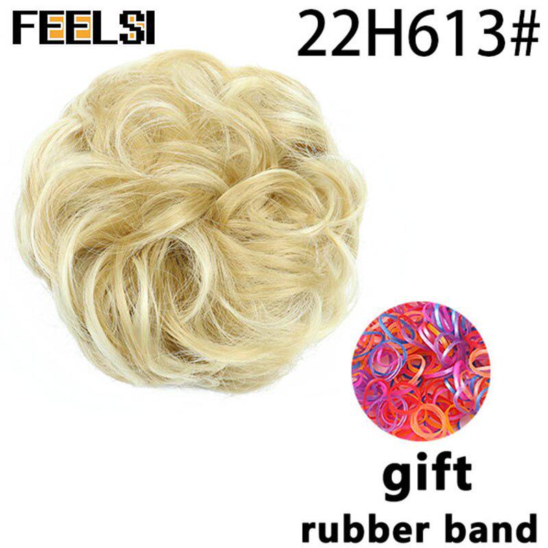 Chignon ondulat de damă cu bandă elastică de cauciuc Scrunchie sintetic pentru păr înfășurat Coc dezordonat posturi