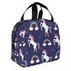 Schattig Eenhoorn Cartoon Patroon Draagbare Lunchbox Vrouwen Waterdicht Thermisch Koeler Voedsel Geïsoleerde Lunchtas School Kinderen Student