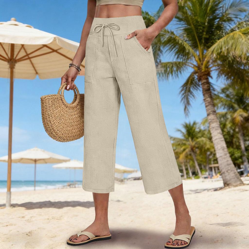 Damen Palazzo-Hose, Sommer, lässig, fließend, weites Bein, Strand, Reisen, Urlaub, Outfits