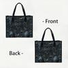 Gothic Crow Moon Embossed Pattern Casual Large Tote Handbag For Daily Use