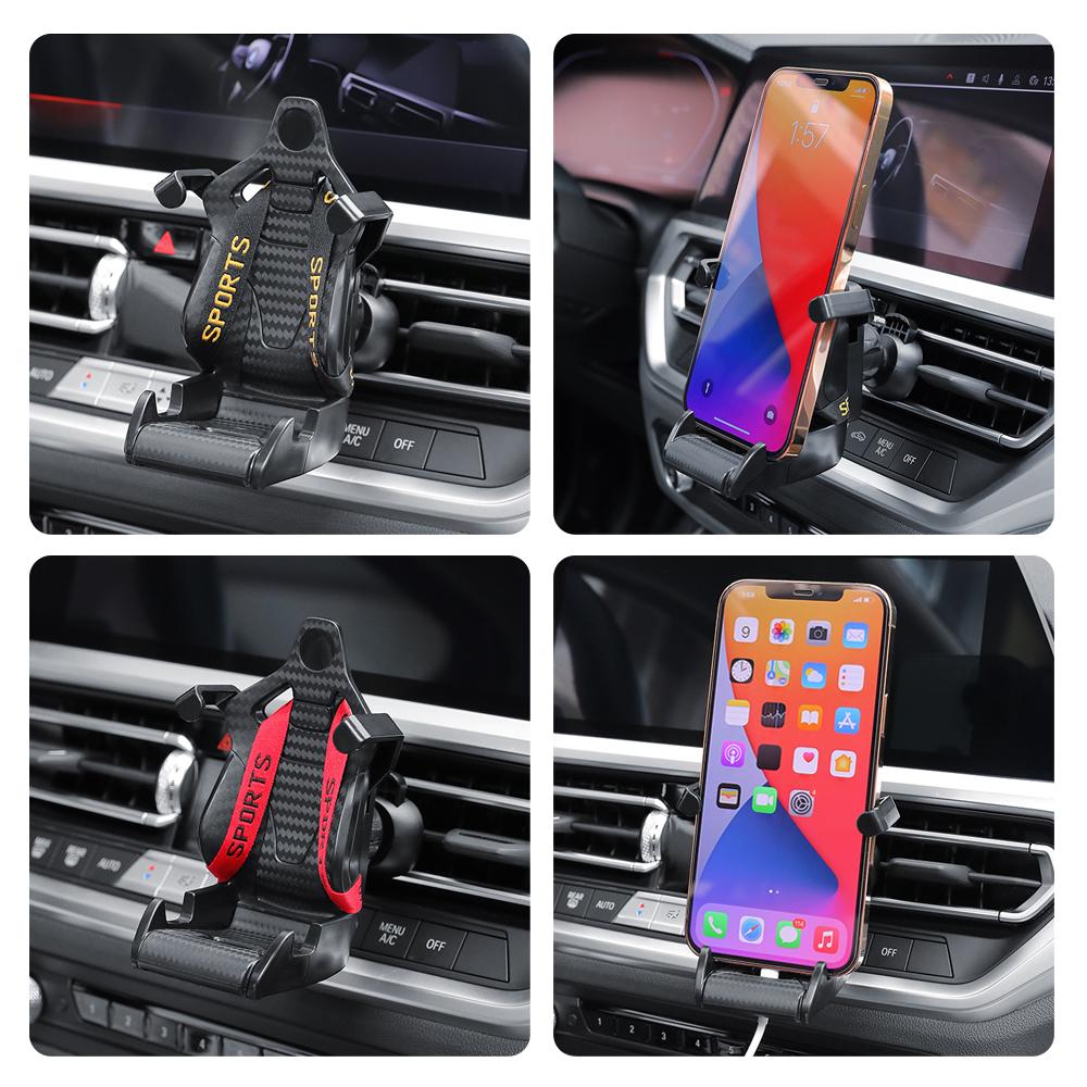 Car Phone Holder Racing Seat Shape Mount Stand Suction Cup Smartphone Mobile Cell Support In Car Bracket for Iphone Samsung