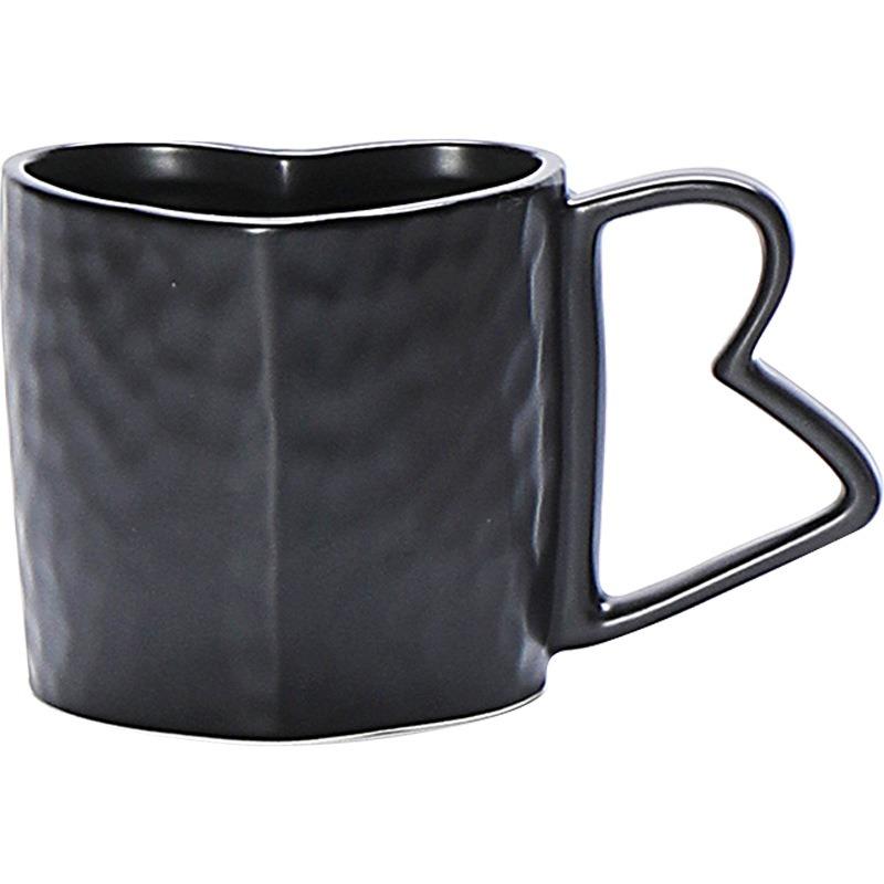 300ML European Ceramic Heart Coffee Cup Exquisite Afternoon Tea Flower Tea Latte Coffee Mug Home Use Heart-shaped Breakfast Mug