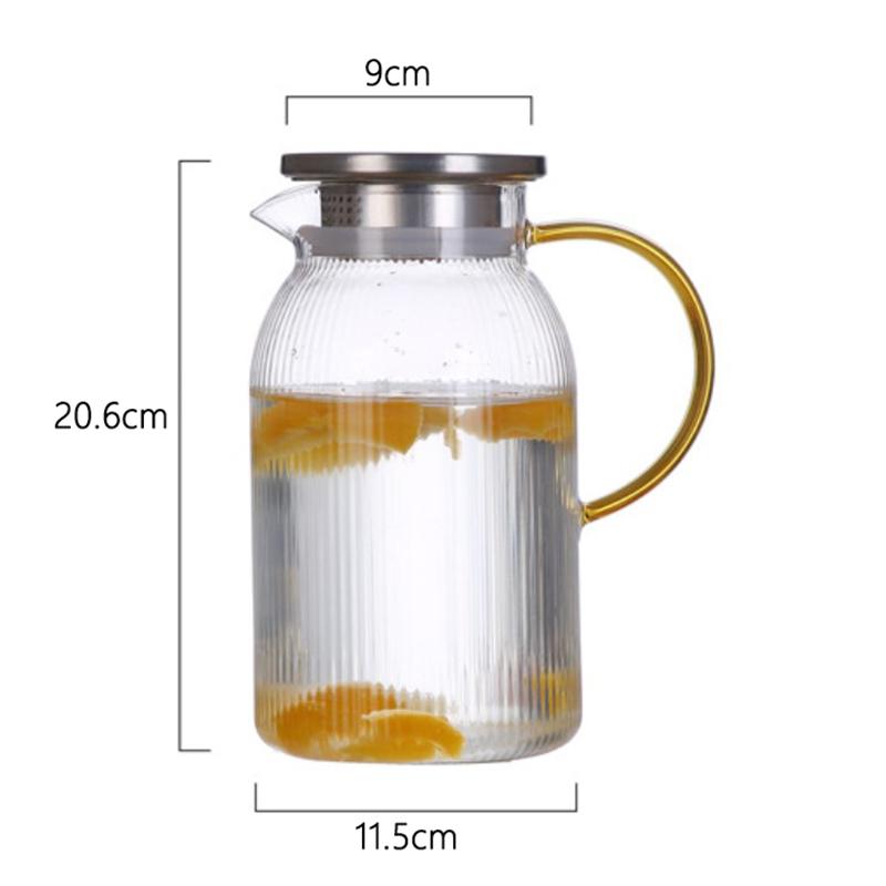 Exquisite Cold Water Kettle Transparent Heat-resistant Teapot Large Capacity Cold Kettle Lemon Water Pot Household Beverage Pot