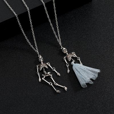 Halloween Creative Necklace, Punk Ghost Skull Pendant Ornament Necklace