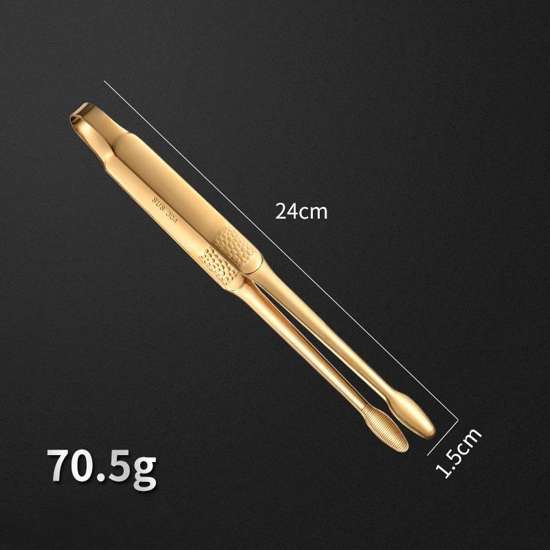 Walnut Stainless Steel Food Anti-scalding Food Clip Food Tongs Meat Salad Bread Serving Tongs for Barbecue Cooking Utensils