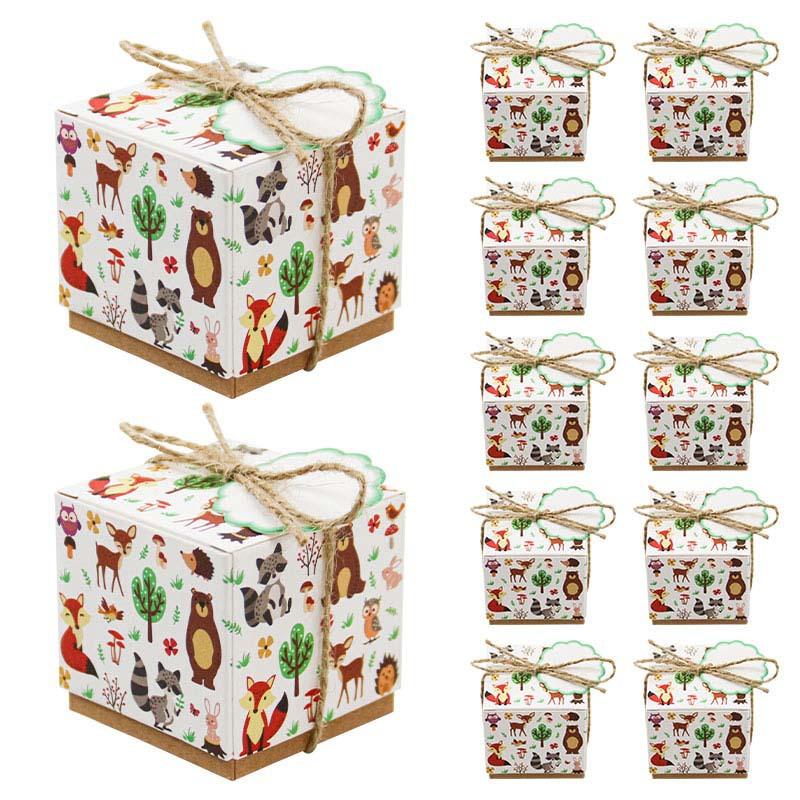 

Mori Cartoon Animal Washing Box, Fox Bear Deer Pattern Candy Carton, Children S Birthday Party Gift Box