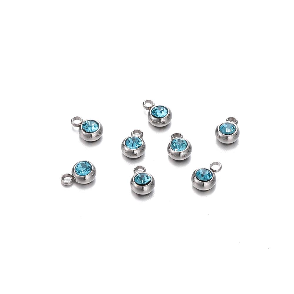 20 Stück 6mm Edelstahl Strassperlen Goldfarbe Kristall Anhänger für DIY Halskette Armband Charm Schmuckherstellung