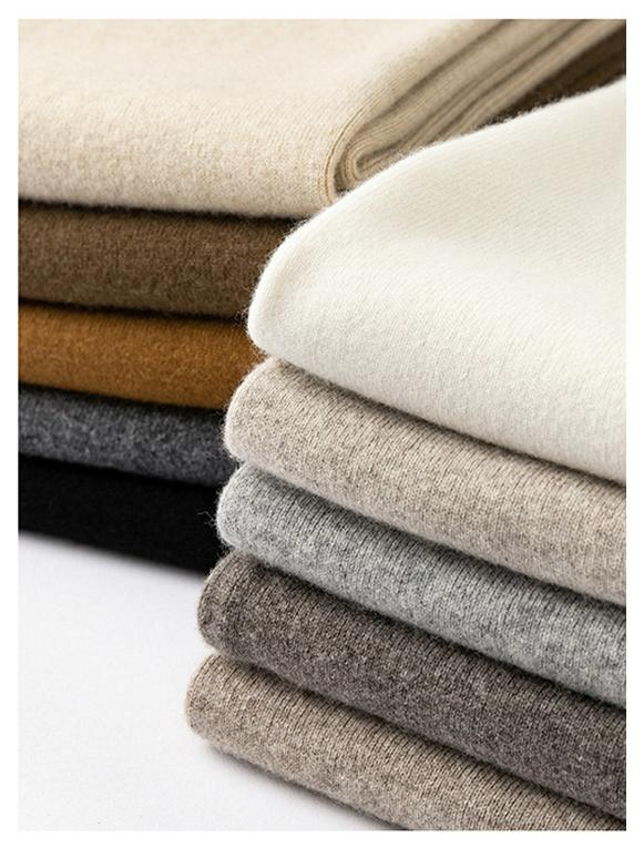 Women's 100% Australian Wool Wide-Leg Pants - Extra Long Cashmere Knit for Autumn/Winter