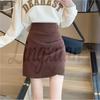 Plus Size Black Irregular High Waist Short Skirt - Autumn/Winter Slimming