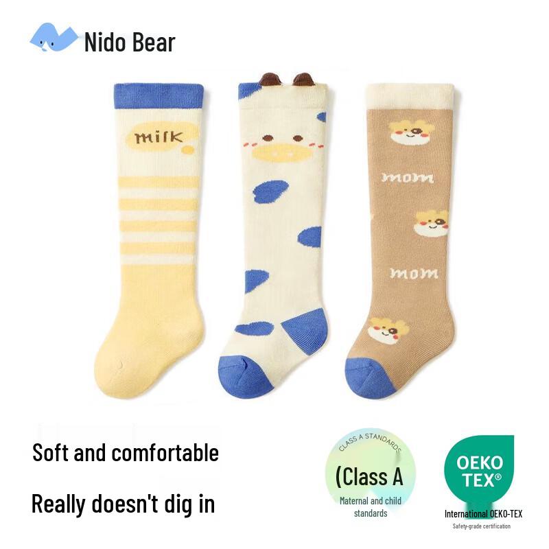 Nidoxiong Baby & Toddler Cotton Over-the-Knee Socks (3-Pair Pack)