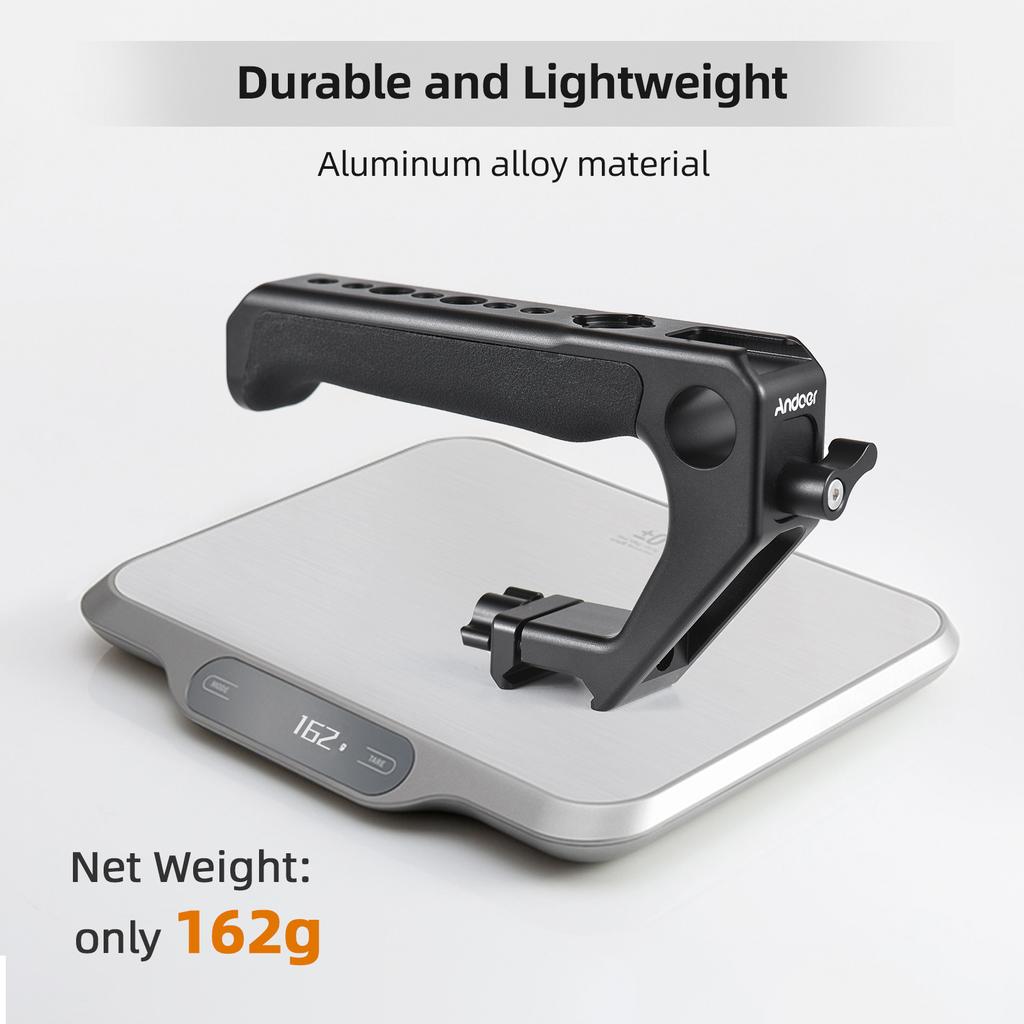 Andoer Universal Top Handle Hand Grip with NATO Clamp NATO Rail Cold Shoes 1/4 Inch 3/8 Inch