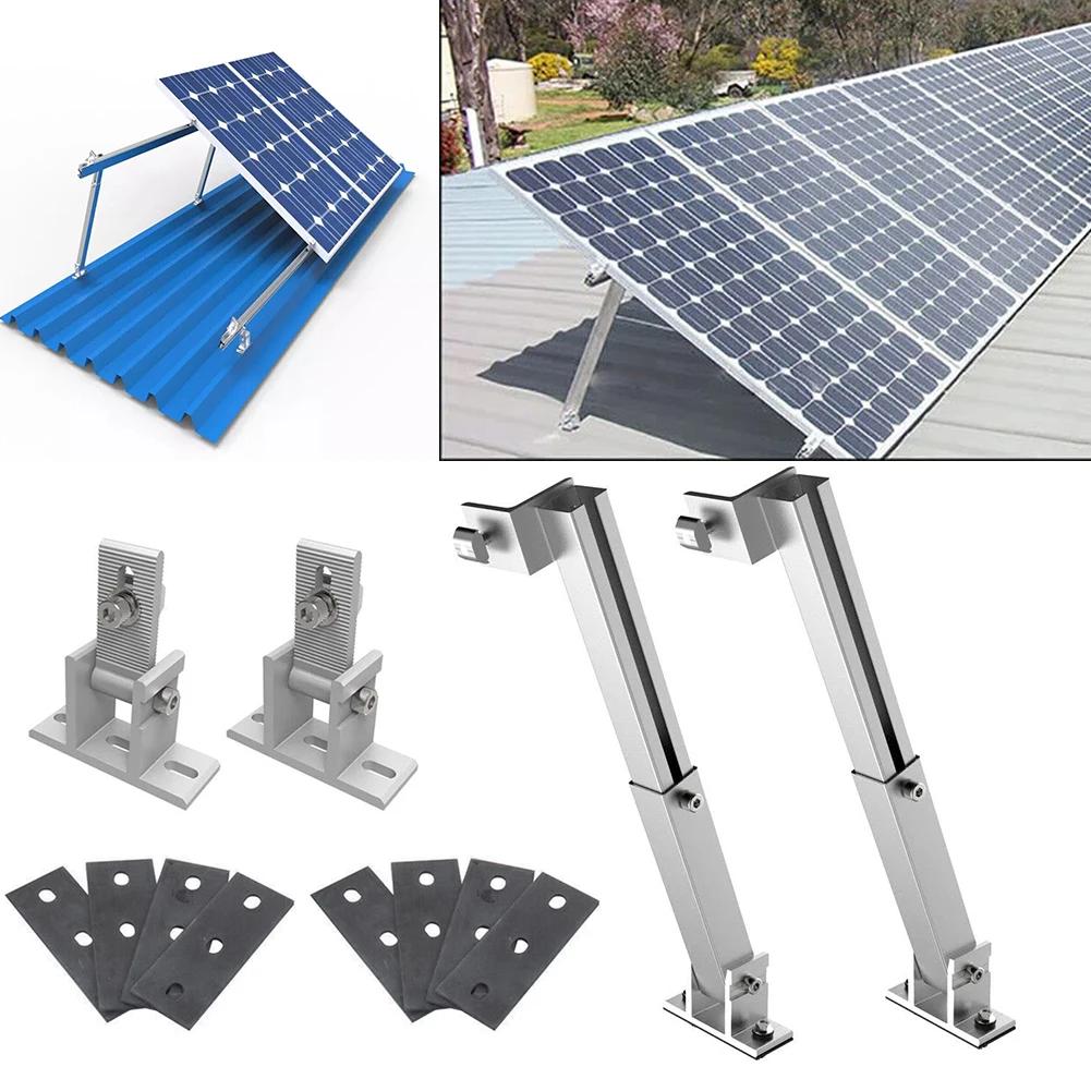 Solar Panel Foot Mount Bracket 15-30°Adjustable Photovoltaic Tilt Mount Bracket Solar Panel Fixing Support Kit For RV Roof Boat