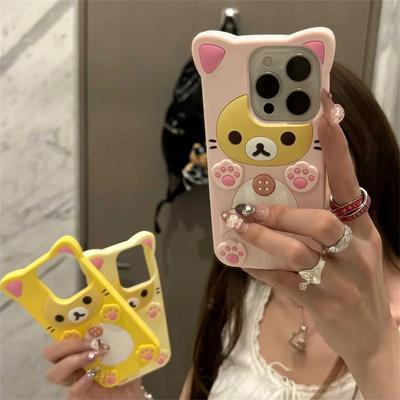 Cute Cartoon 3D Cat Paw Bear Silicone Phone Case For iPhone 16 15 14 13 12 11 Pro Max X XR Mini 7 8 Funny Gift Animal Soft Cover