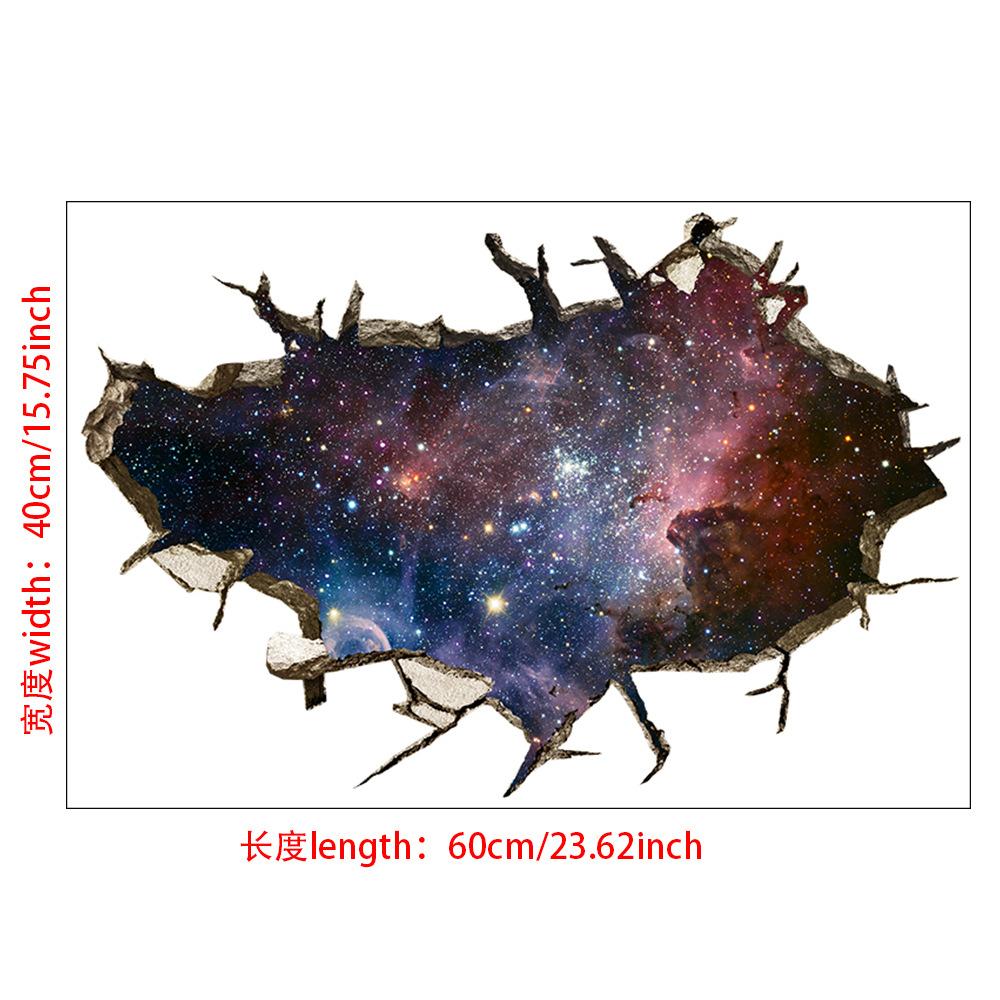 3D Self-adhesive Tearable Wall Starry Sky Universe Planet World Ceiling Living Room Decorative Wall Sticker