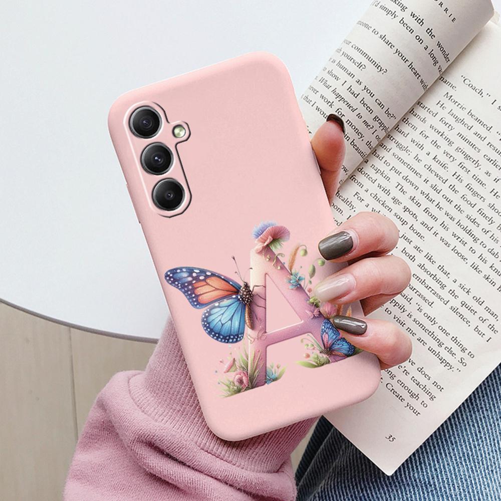 Phone Case For Samsung Galaxy A15 A25 A35 A55 A13 Colorful Letter Love Flower Butterfly Women INS Shell Fundas Bumper Soft Cover